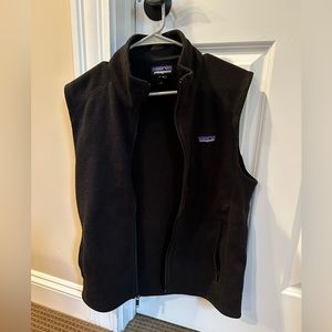 Patagonia Black Fleece Vest Zip Up Sweater Size Small Black